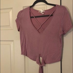 Pink Tie-bottom Top